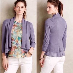 Anthropologie Cardigan Shrug Sweater Angel of the North Lavender Cashmere Medium